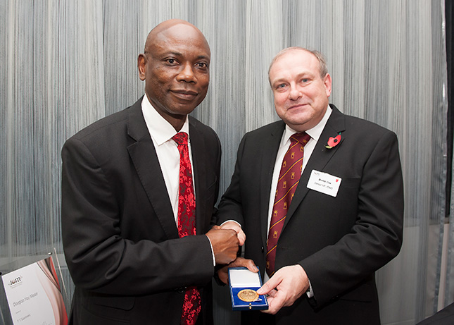 Professor Fidelis Suorineni (Ph.D.) Douglas Hay Medal Award in London 2nd Medal awarded in London in 2015 | ThinkRox Inc. - Your Mining and Geomechanics Specialists